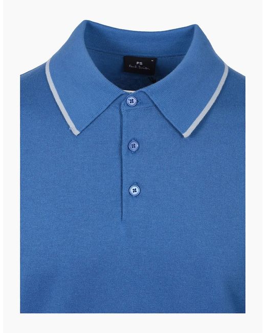 Paul Smith Blue Sweater Ss Polo for men