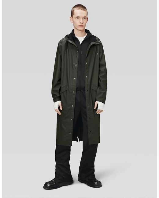 Rains Green Longer Jacket