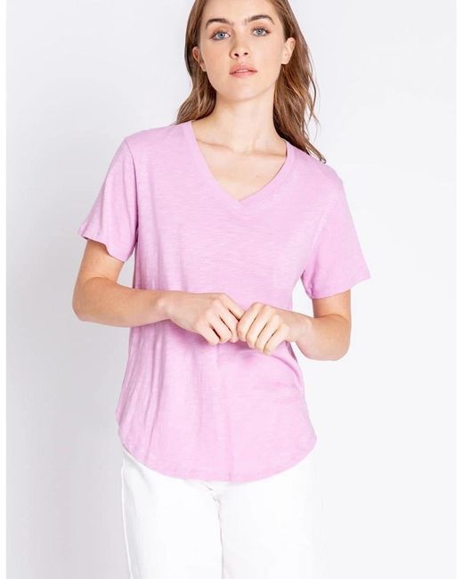 Pj Salvage Purple Salvage Short Sleeved Shirt