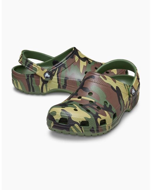 CROCSTM Green Classic Camouflage Eva Army Clogs for men