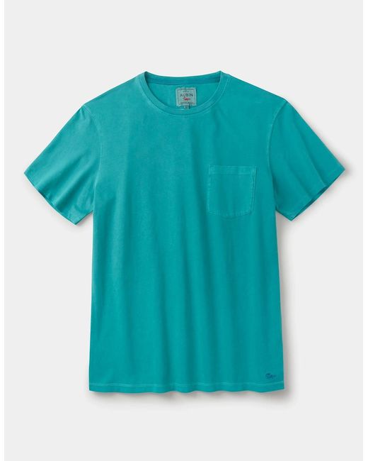 aubi Blue Hareby Garment Dyed Pocket T-Shirt for men