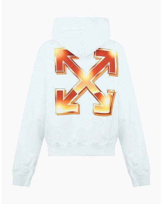 Off-White c/o Virgil Abloh Blue Metal Arrow Logo Skate Hoodie for men