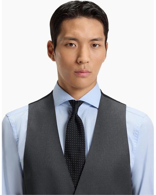 Boss Blue Solid Patterned Waist Tab Waist Coat for men