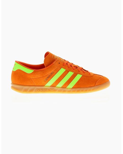 Adidas Originals Orange Trainers Hamburg W Leather Lace Up Uk Size