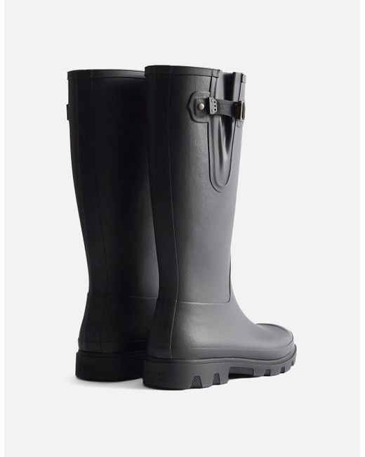 HUNTER Downpour Adjustable Boot Rubber Wellington Boots in Black | Lyst UK