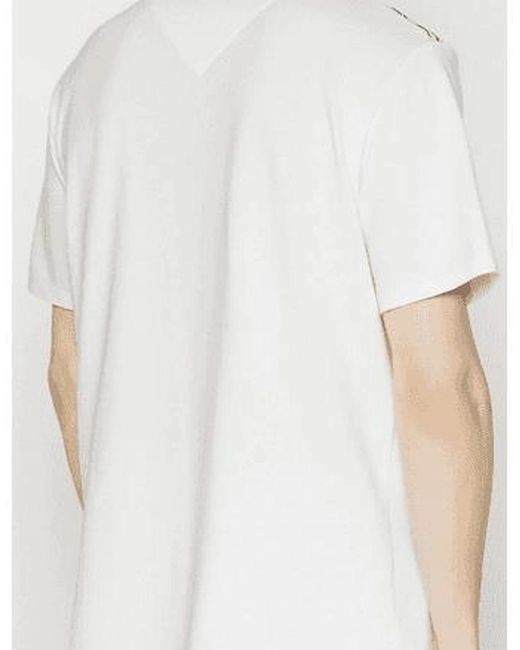 Just Cavalli White Cotton Shoulder Print Polo Shirt for men