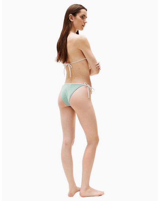 Tommy Hilfiger Blue Seersucker Stripe Bikini Bottoms, Radiant