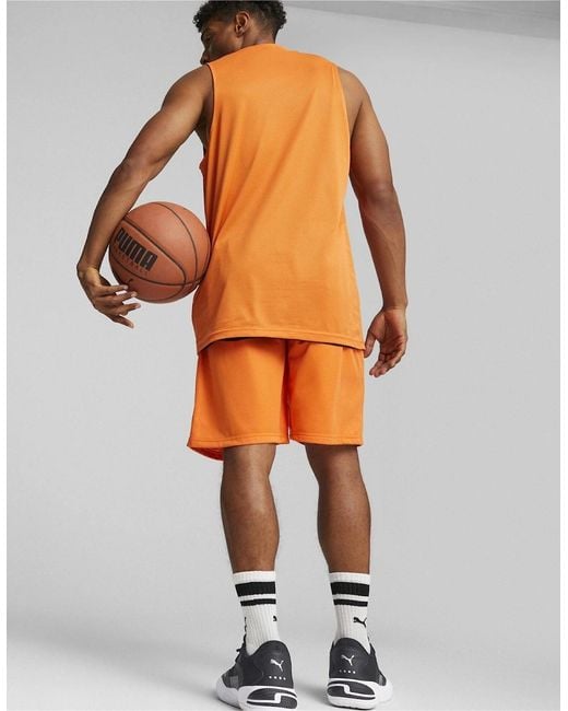 PUMA Orange Hoops Team Practice Basketball Shorts for men