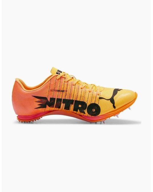 PUMA Orange Evospeed 400 Nitro 2 Track Running Spikes for men