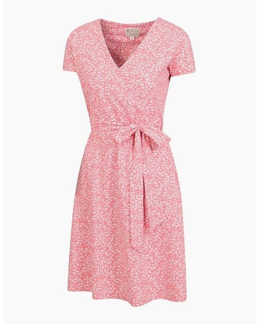 Mountain Warehouse Pink Ladies Santorini Patterned Jersey Uv Protection Dress