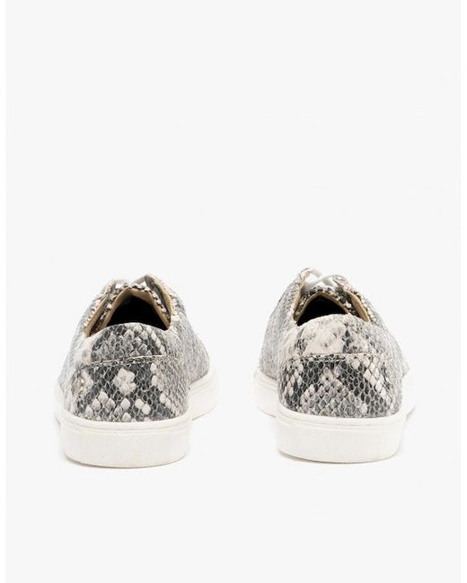 Hush Puppies White Tessa Leather Casual Trainers Python