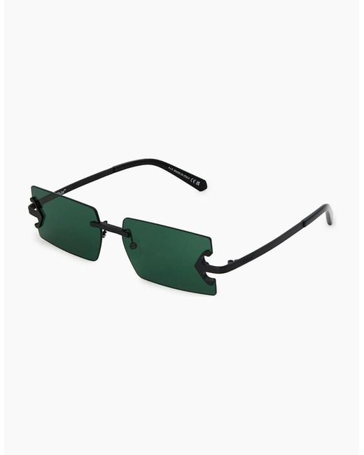 Off-White c/o Virgil Abloh Green Surprise Rectangle Rimless Sunglasses for men