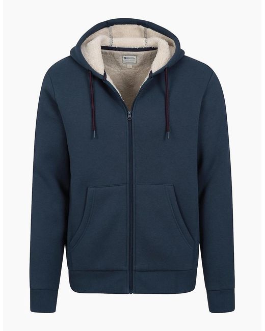 Mountain Warehouse Blue Dalton Borg Lined Full Zip Hoodie for men