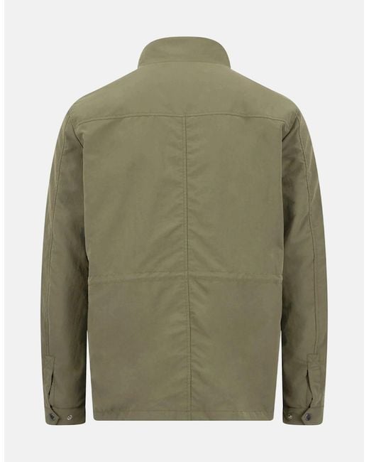 Fynch-Hatton Green Stand Collar Field Jacket Dark Khaki for men