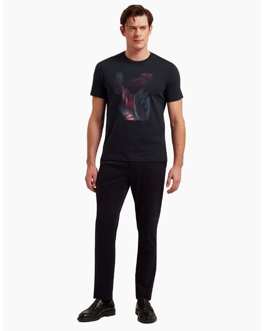 Ted Baker Blue Rookt Slim Jersey Stretch Smart Trousers for men
