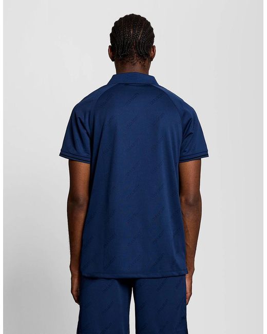 Lyle & Scott Blue Sports Embossed Football Polo Shirt for men