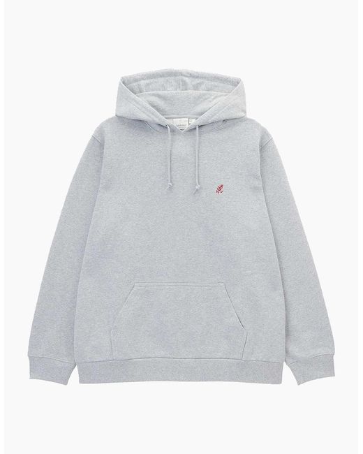 Gramicci Gray One Point Hooded Sweatshirt for men