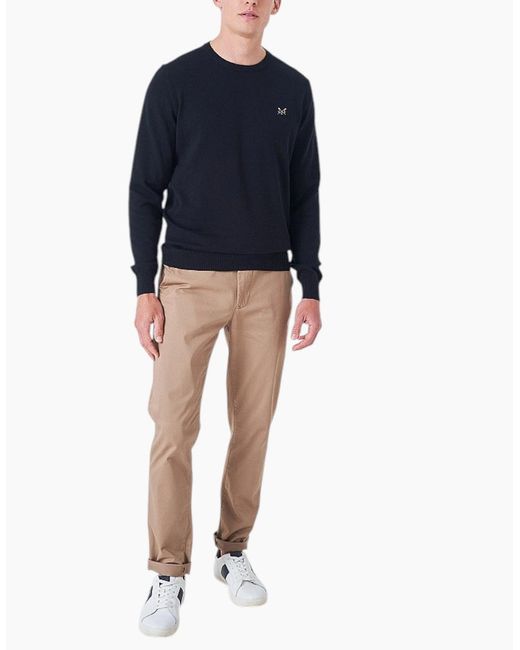 Crew Blue Jumper Crew Neck Long Sleeve for men