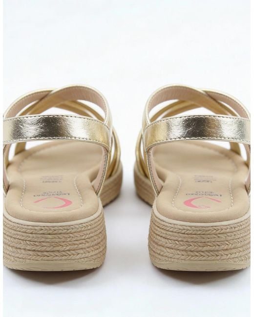 Heavenly Feet Metallic Symphony Ankle Strap Sandals