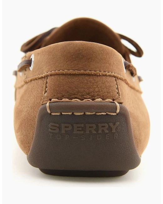 Sperry Top-Sider Brown Sperry Orland 2-Eye Driver Leather Tan Boat Shoes for men