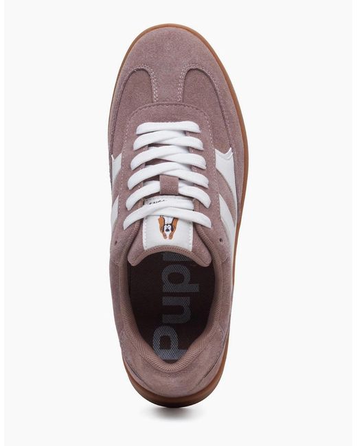 Hush Puppies Pink Maura Suede Stone Trainers