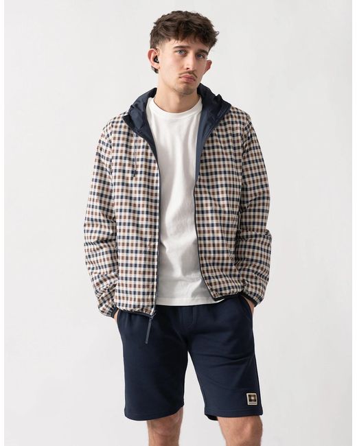 Aquascutum Blue Rlg Badge Reversible Sailor Jacket for men