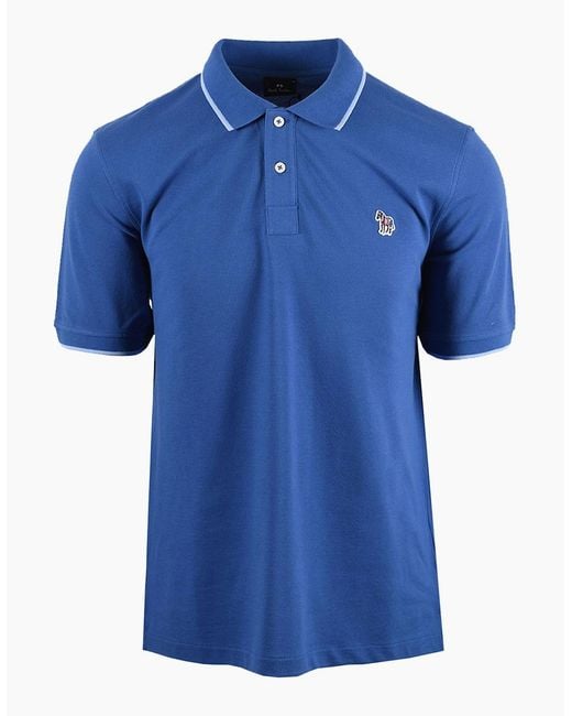 Paul Smith Blue Reg Fit Polo for men
