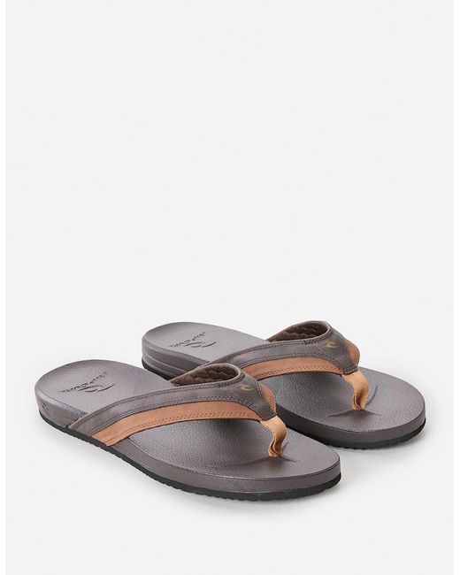 Rip Curl Brown Rip Curl Soft Top Open Toe Flip Flops for men