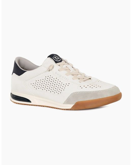 Bugatti White Treble Trainers for men