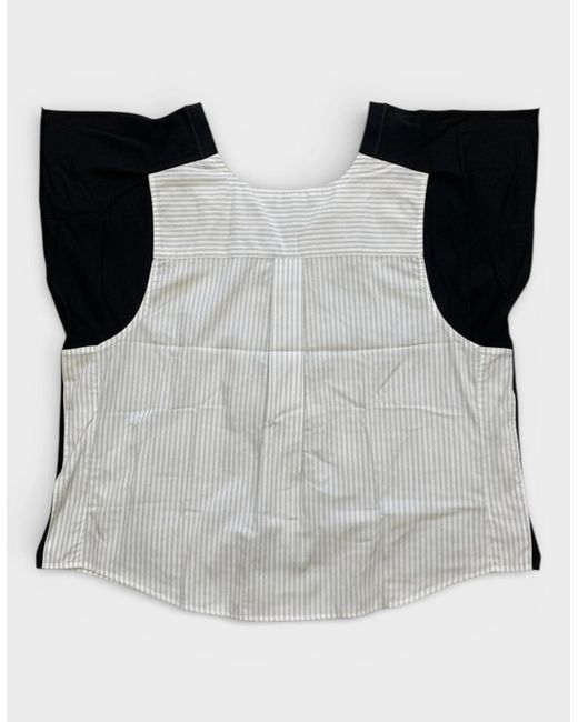 Maison Margiela Black Mm6 Sleeveless Cotton Pullover Stripes Shirt