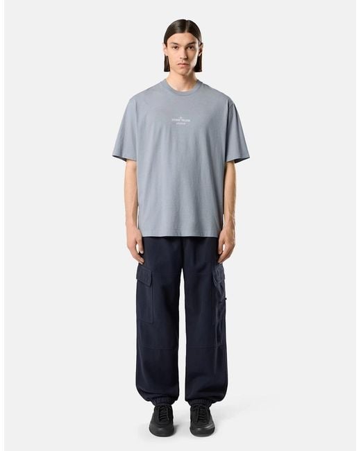 Stone Island Blue Branded 2100033 T-Shirt for men
