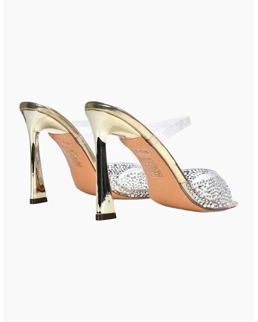 XY London Metallic Ladies Lois Rhinestone Perspex High Heel Sandals