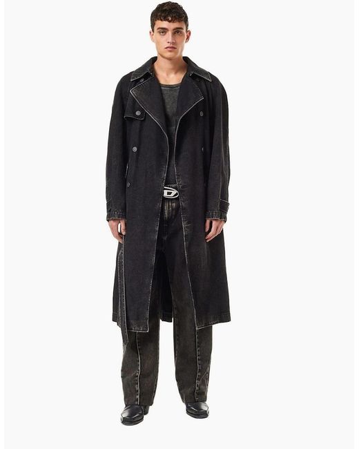 DIESEL Black Delrir Coat for men