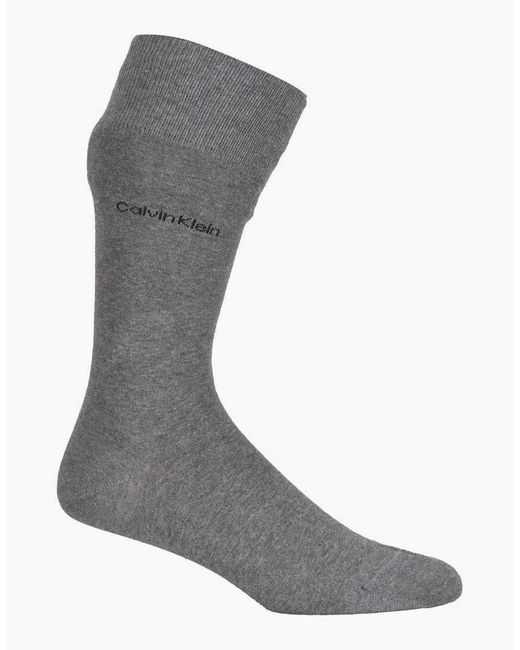 Calvin Klein Gray 3-Pack Premium Combed Cotton Socks, Combo for men