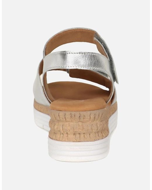 Gabor White Shout Wedge Heel Sandals