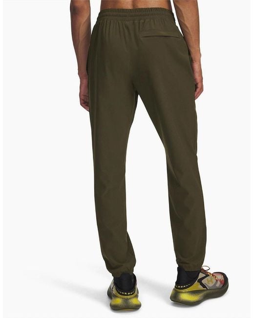 Under Armour Green Vibe Solid Patterned Tapered Joggers for men