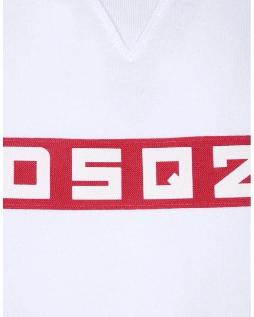 DSquared² White Small Block Logo Sweatshirt for men