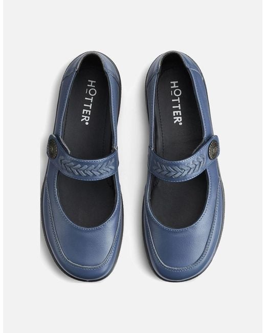 Hotter Blue Honour Mary Jane Shoes