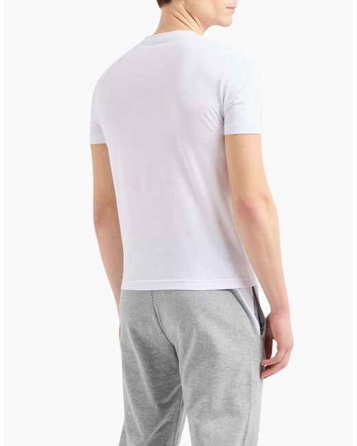 Armani White Ea7 3Dpt81 T Shirt Emporio Short Sleeve Casual Cotton Tee Top for men