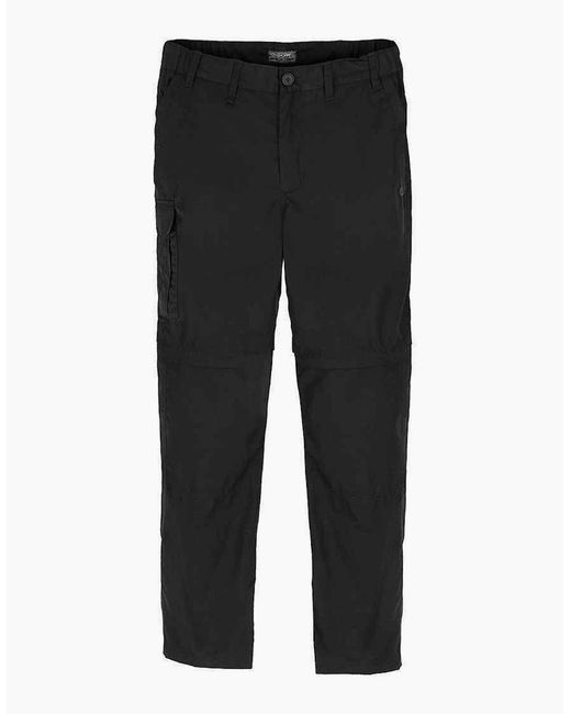 Craghoppers Black Expert Kiwi Convertible Cargo Trousers for men