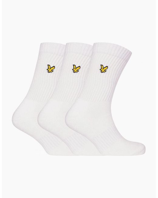 Lyle & Scott White 3-Pack Hamilton Sports Socks for men