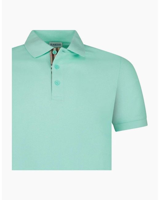 Burberry Green Hartford Check Polo Shirt for men