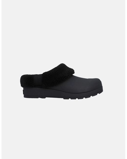 Hunter Black Play Shearling Insulated Clog