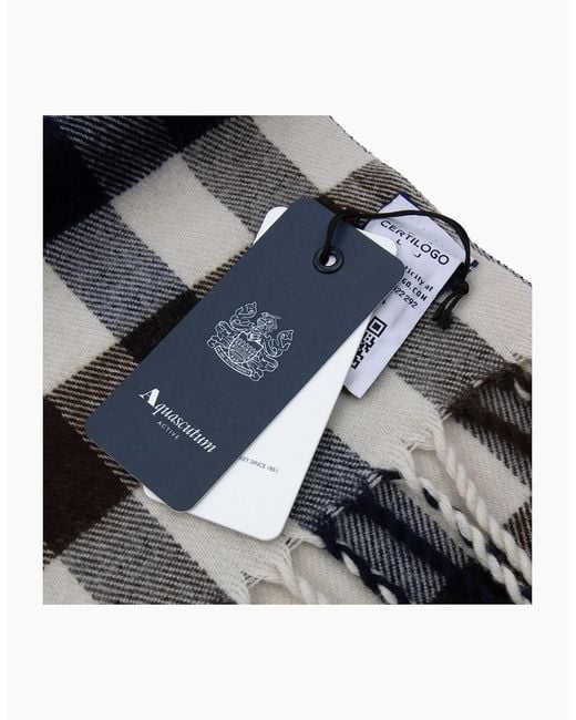 Aquascutum Metallic Water Repellent Macro Club Check Scarf Macro Club Check 30 for men