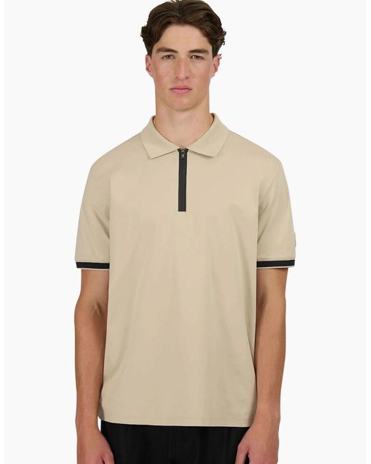 Sandbanks Natural Silicone Zip Polo Stone for men