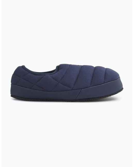 Lyle & Scott Blue Padded Textured Moccasin Slippers for men