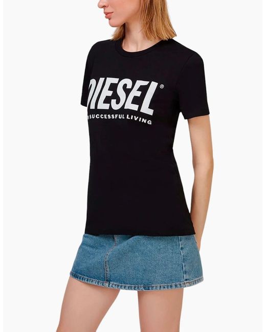 DIESEL Black T-Sily Short Sleeve T Shirt Crew Neck Casual Summer Tee New