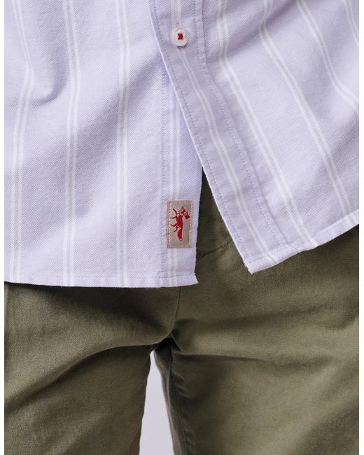aubi Purple Aldridge Oxford Button Down Shirt for men