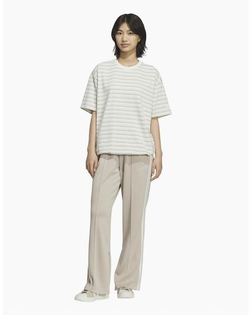 Adidas White Solid Patterned Track Pants for men