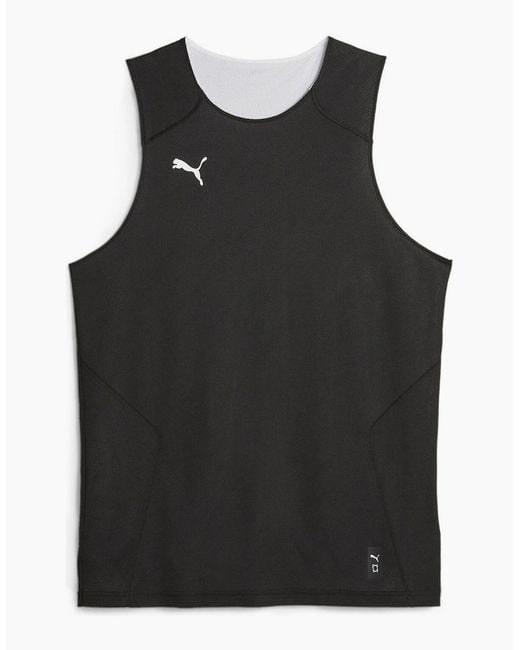 PUMA Black Hoops Team Reverse Practice Performance Basketball Jersey for men